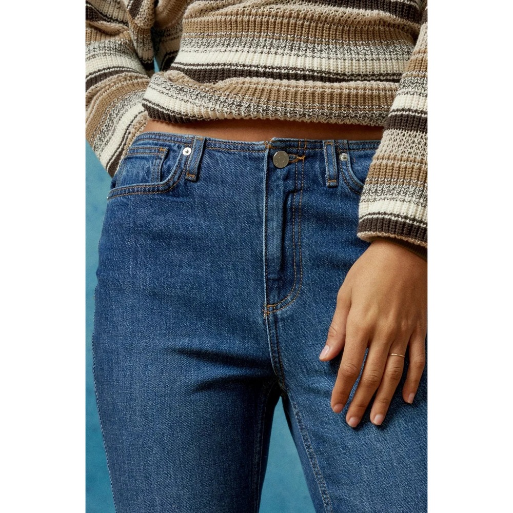 BDG Urban Outfitters No Waistband Low Rise Straight Leg Jeans Blue Size 25 - Picture 5 of 15